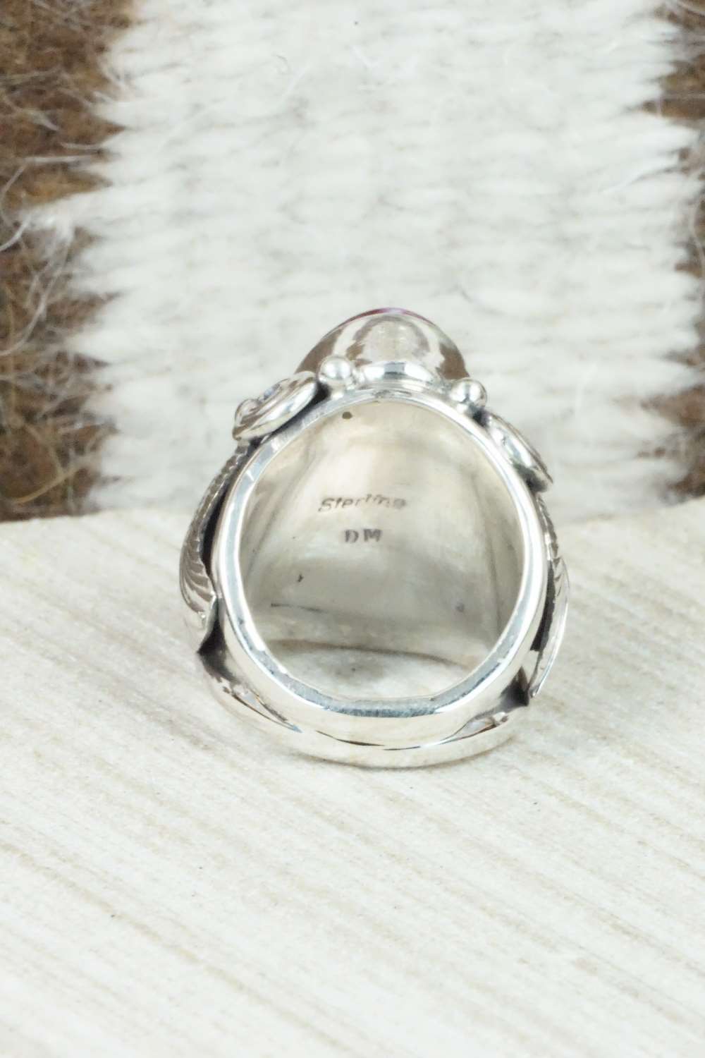 Spiny Oyster & Sterling Silver Ring - Darrell Morgan - Size 5.75