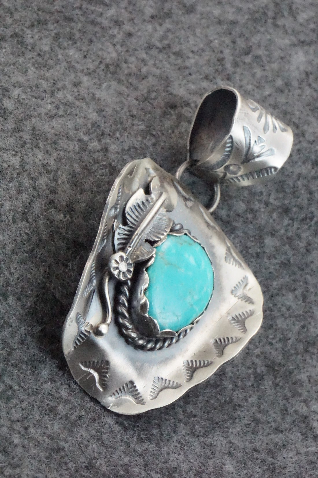 Turquoise & Sterling Silver Pendant - Tim Yazzie