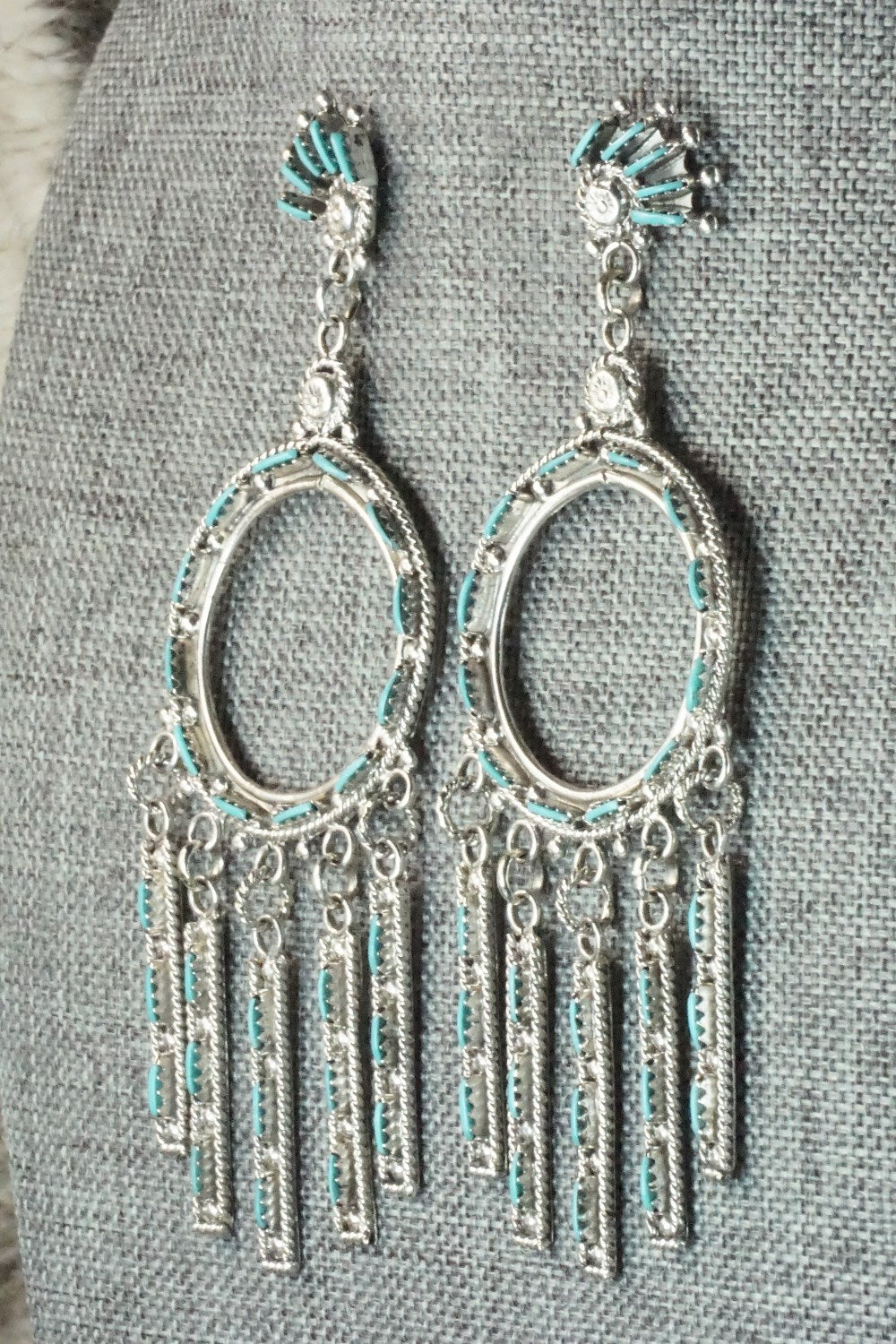 Turquoise & Sterling Silver Earrings - Kevin Leekity