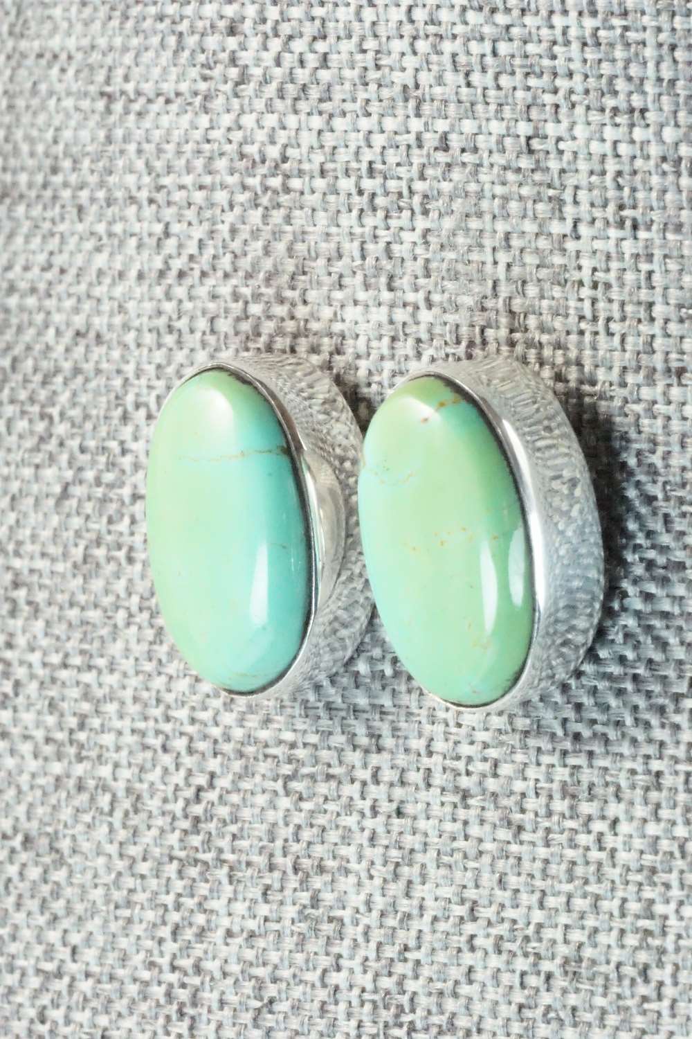 Turquoise & Sterling Silver Earrings - Vernon Kee Johnson