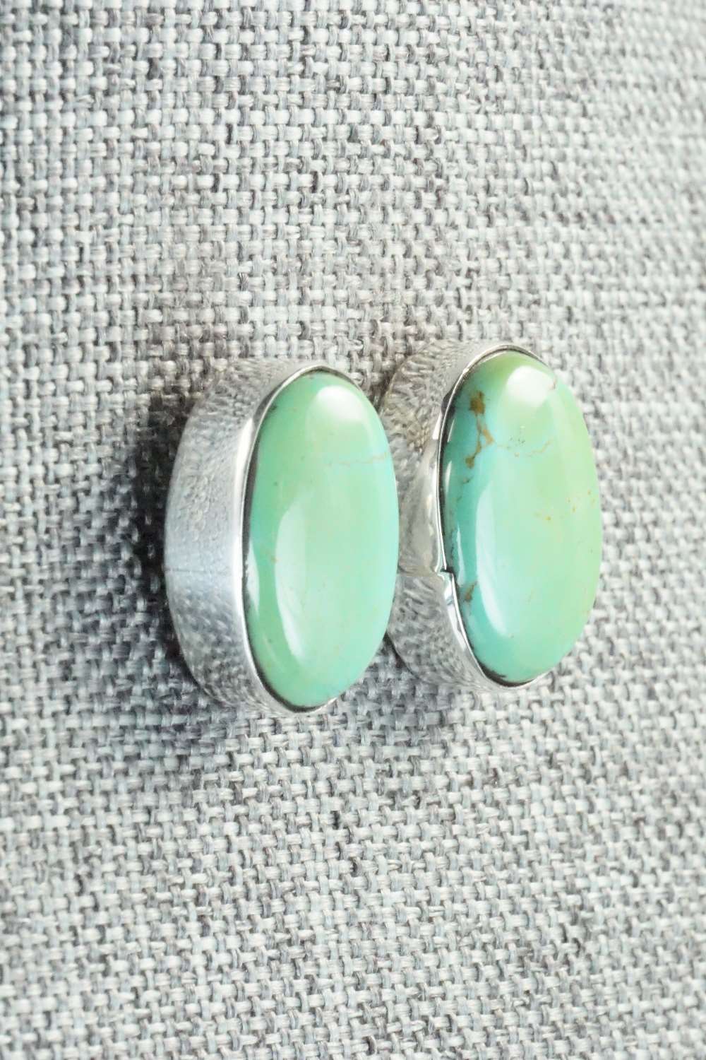 Turquoise & Sterling Silver Earrings - Vernon Kee Johnson