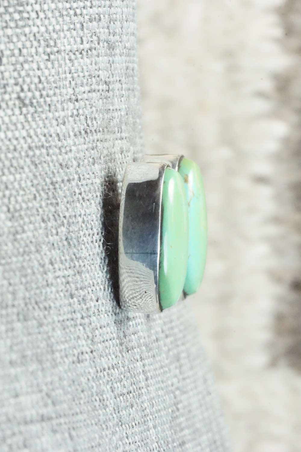Turquoise & Sterling Silver Earrings - Vernon Kee Johnson