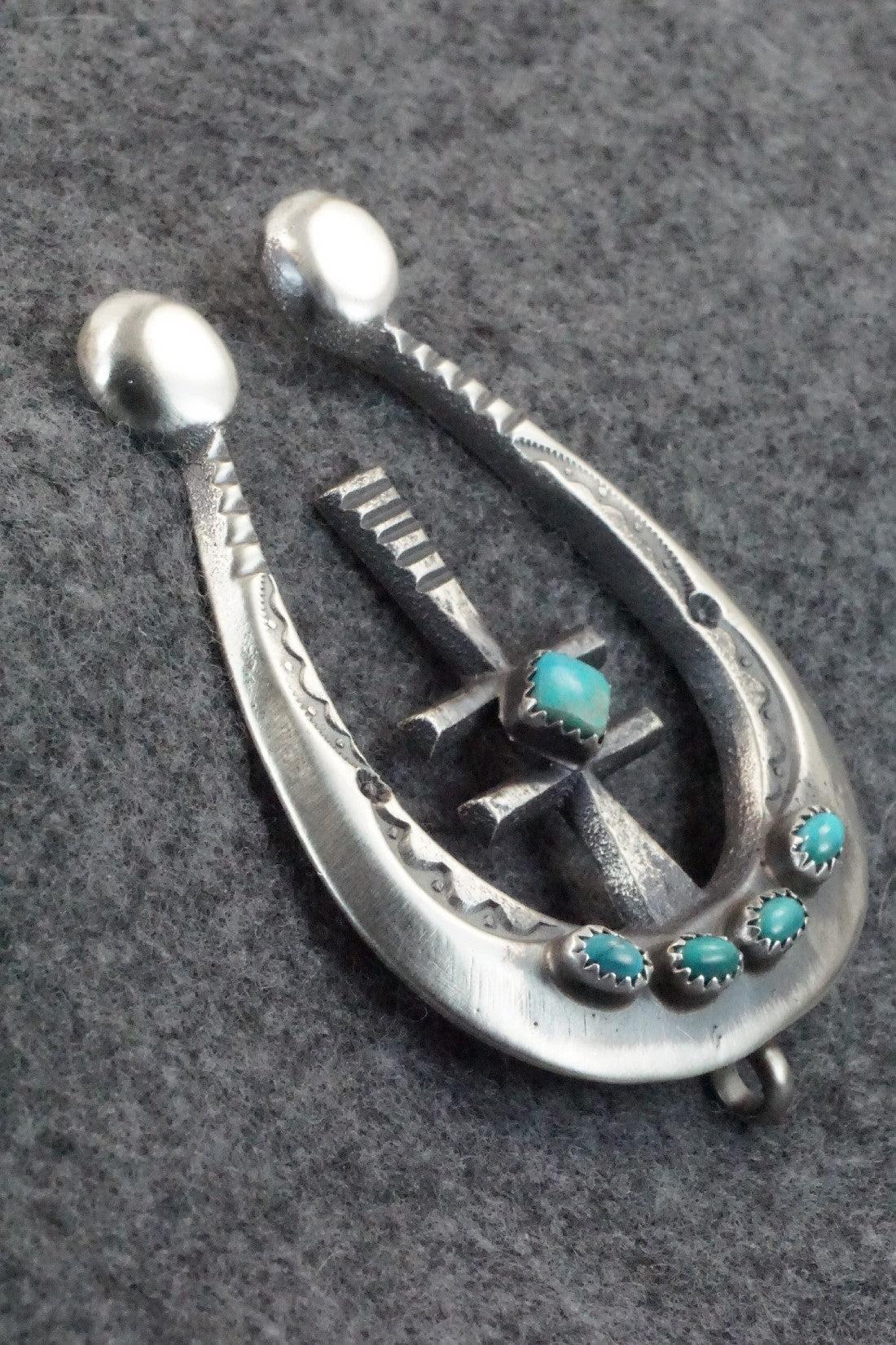 Turquoise and Sterling Silver Pendant - Martha Cayatineto