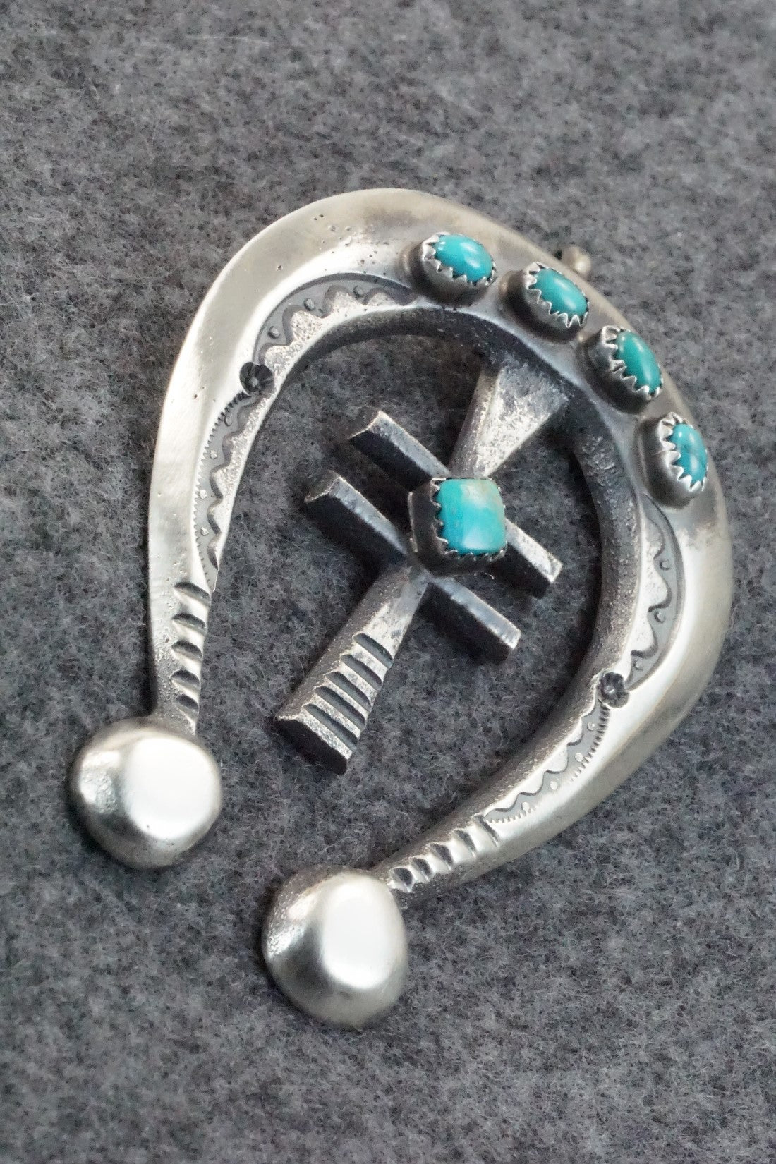 Turquoise and Sterling Silver Pendant - Martha Cayatineto