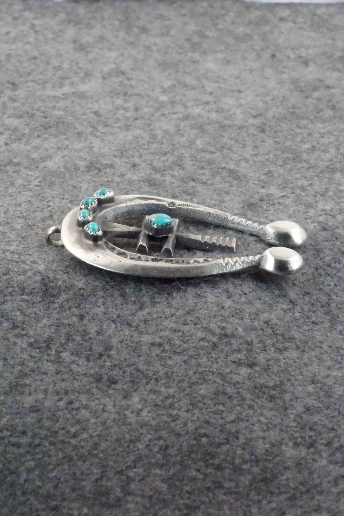Turquoise and Sterling Silver Pendant - Martha Cayatineto