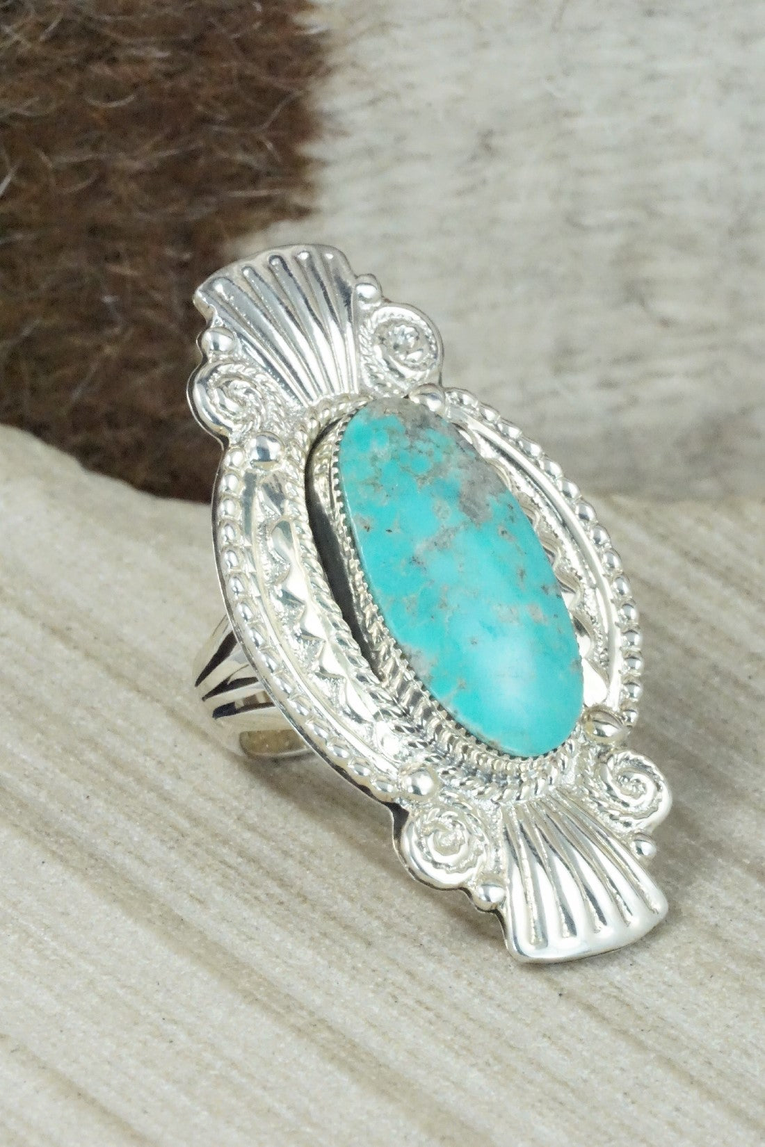 Turquoise & Sterling Silver Ring - Jimson Belin - Size 6.25