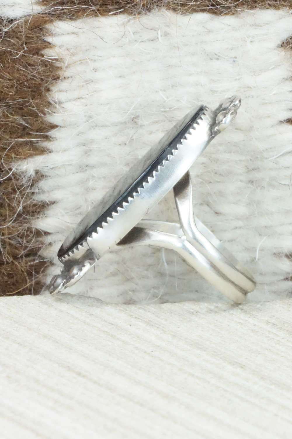 Onyx & Sterling Silver Ring - Selina Warner - Size 8.25