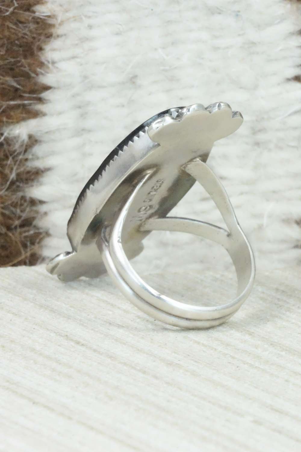 Onyx & Sterling Silver Ring - Selina Warner - Size 8.25