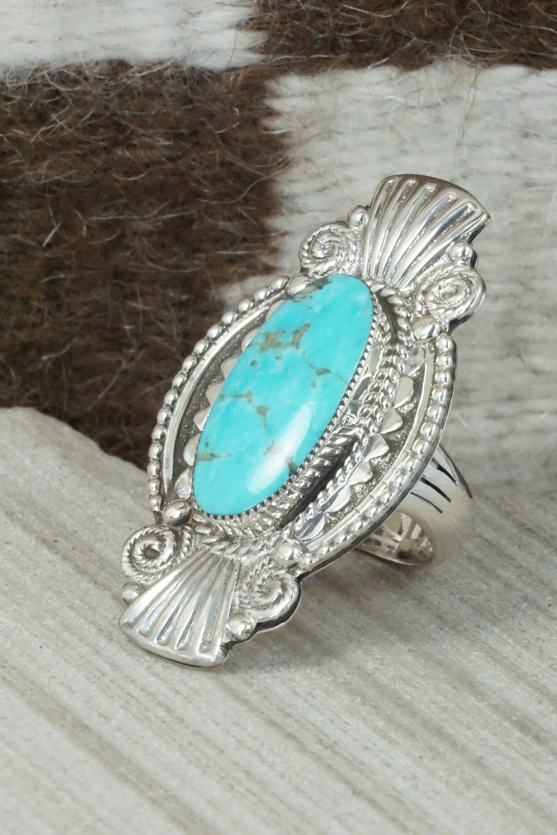 Turquoise & Sterling Silver Ring - Jimson Belin - Size 7.25