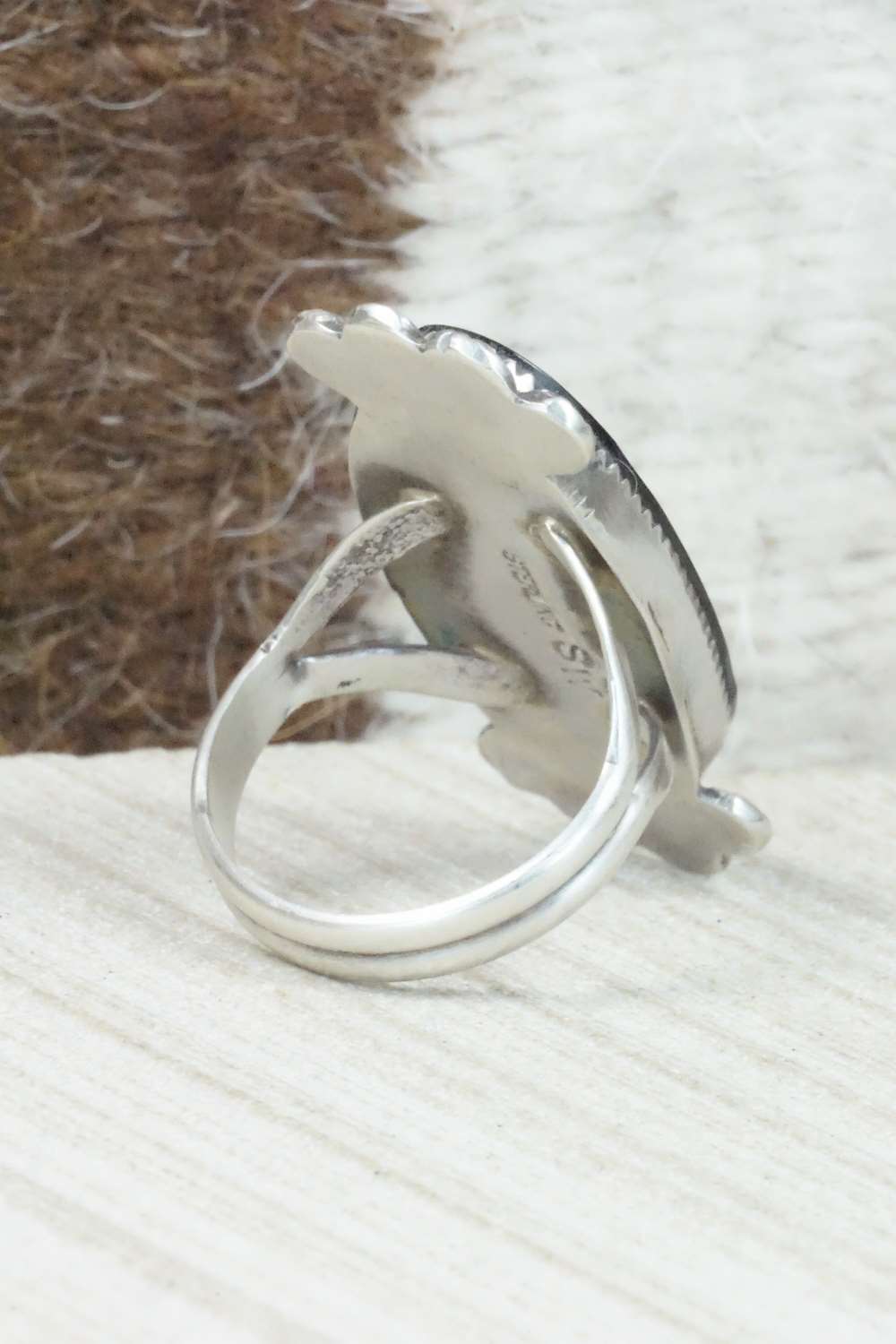 Onyx & Sterling Silver Ring - Selina Warner - Size 8.25