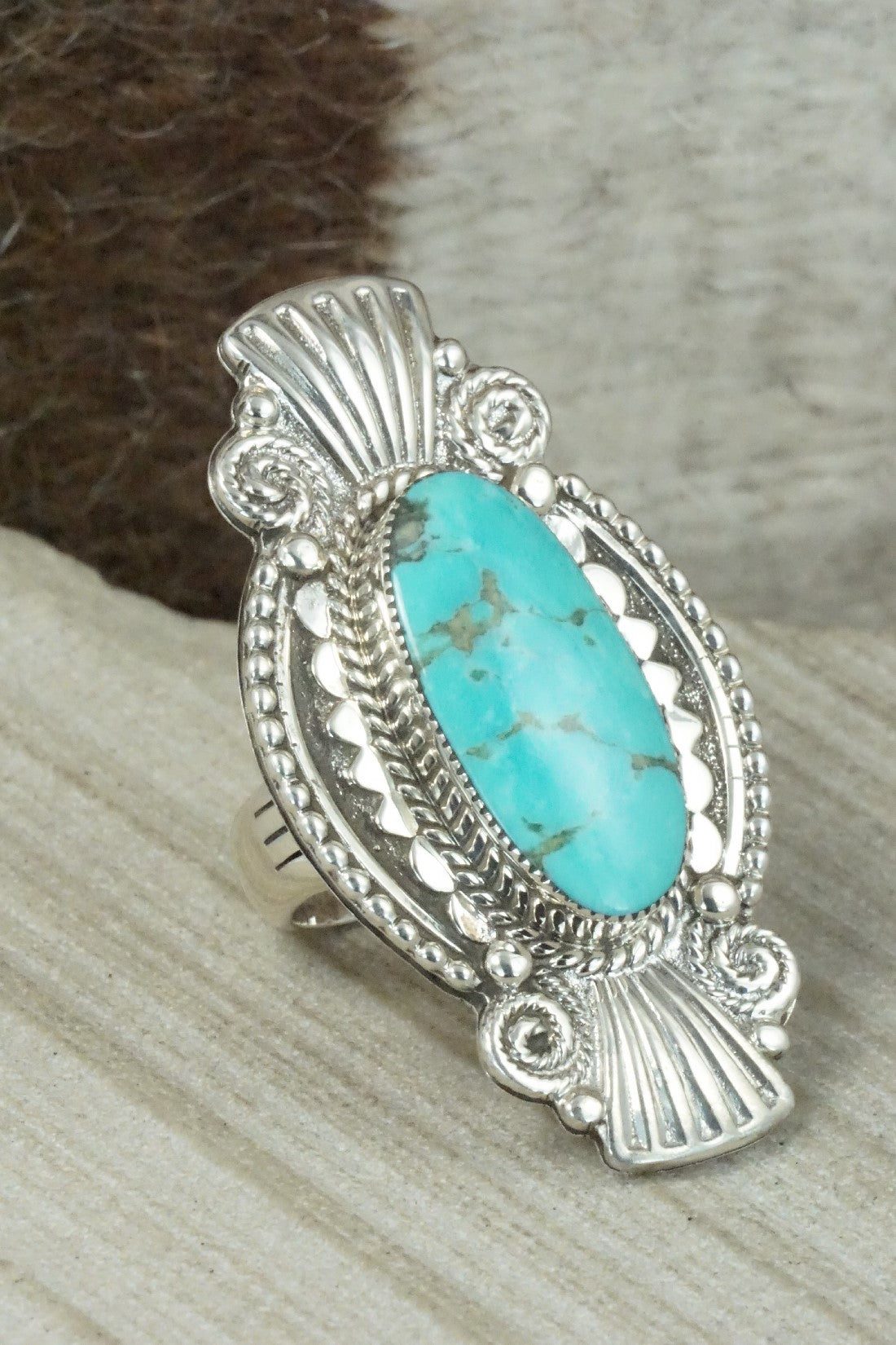 Turquoise & Sterling Silver Ring - Jimson Belin - Size 7.25