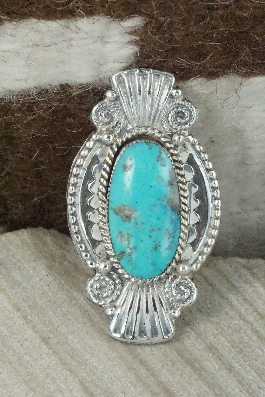 Turquoise & Sterling Silver Ring - Jimson Belin - Size 8