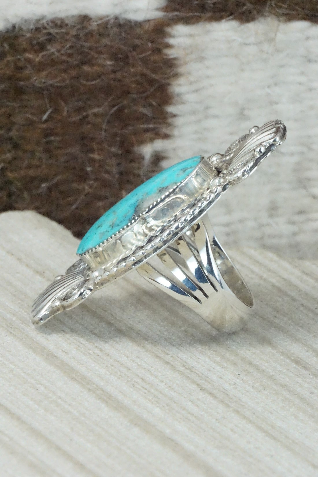 Turquoise & Sterling Silver Ring - Jimson Belin - Size 8