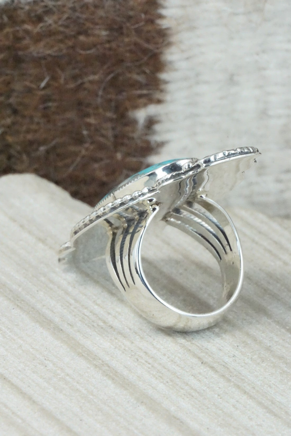 Turquoise & Sterling Silver Ring - Jimson Belin - Size 8