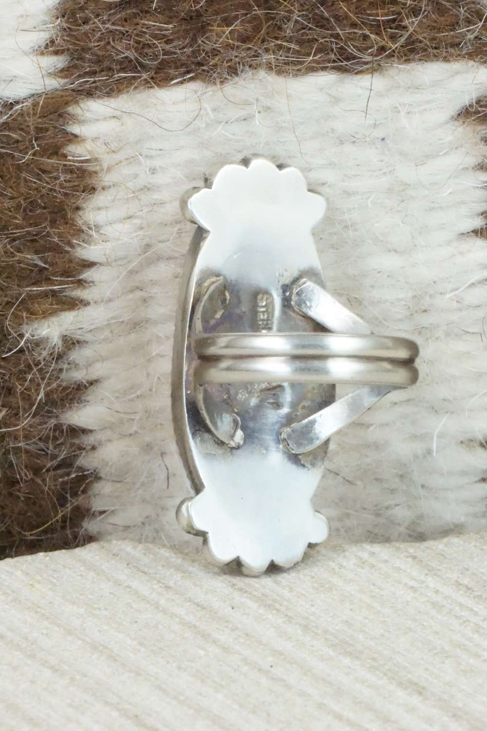 Spiny Oyster & Sterling Silver Ring - Selina Warner - Size 6.5