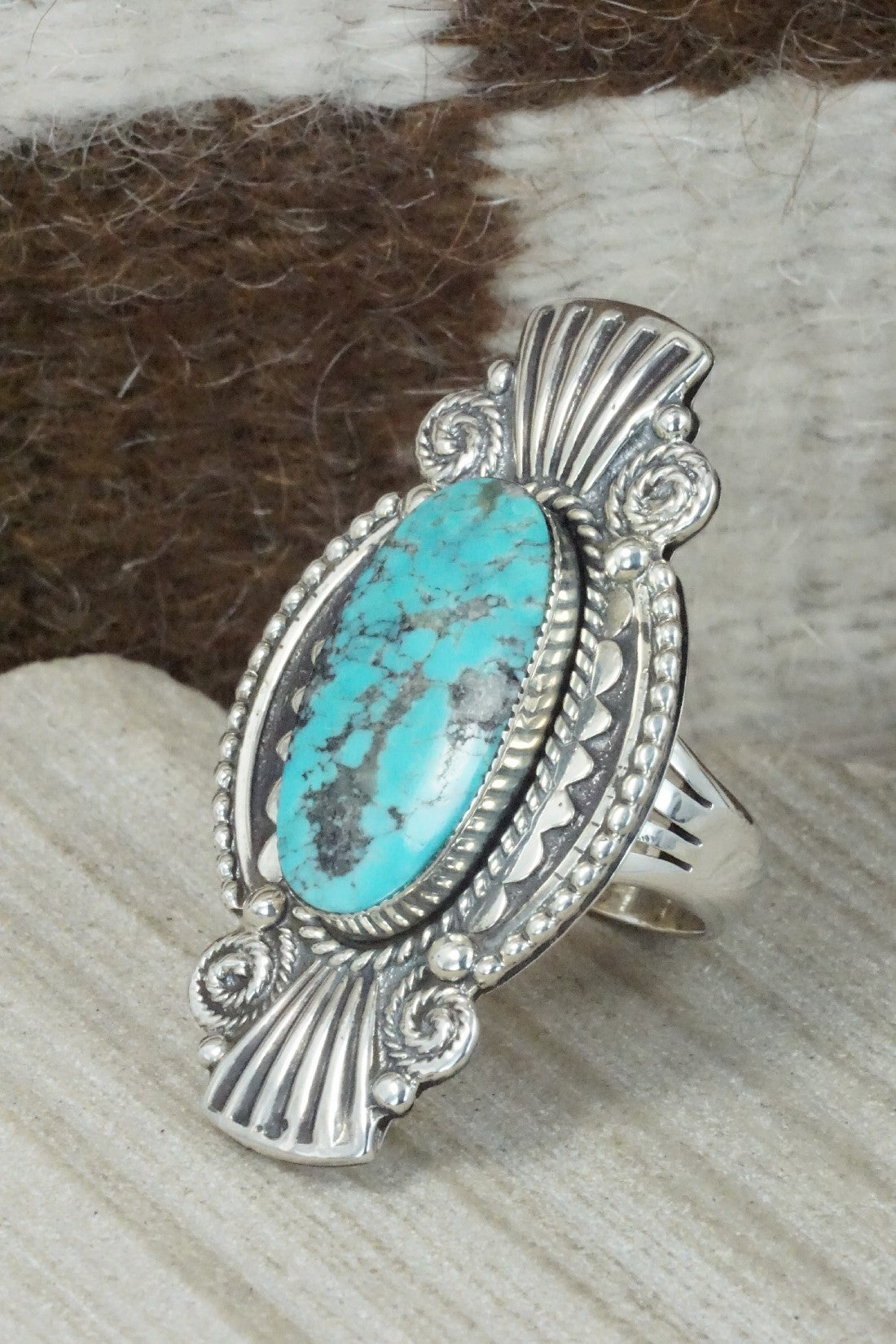 Turquoise & Sterling Silver Ring - Jimson Belin - Size 10