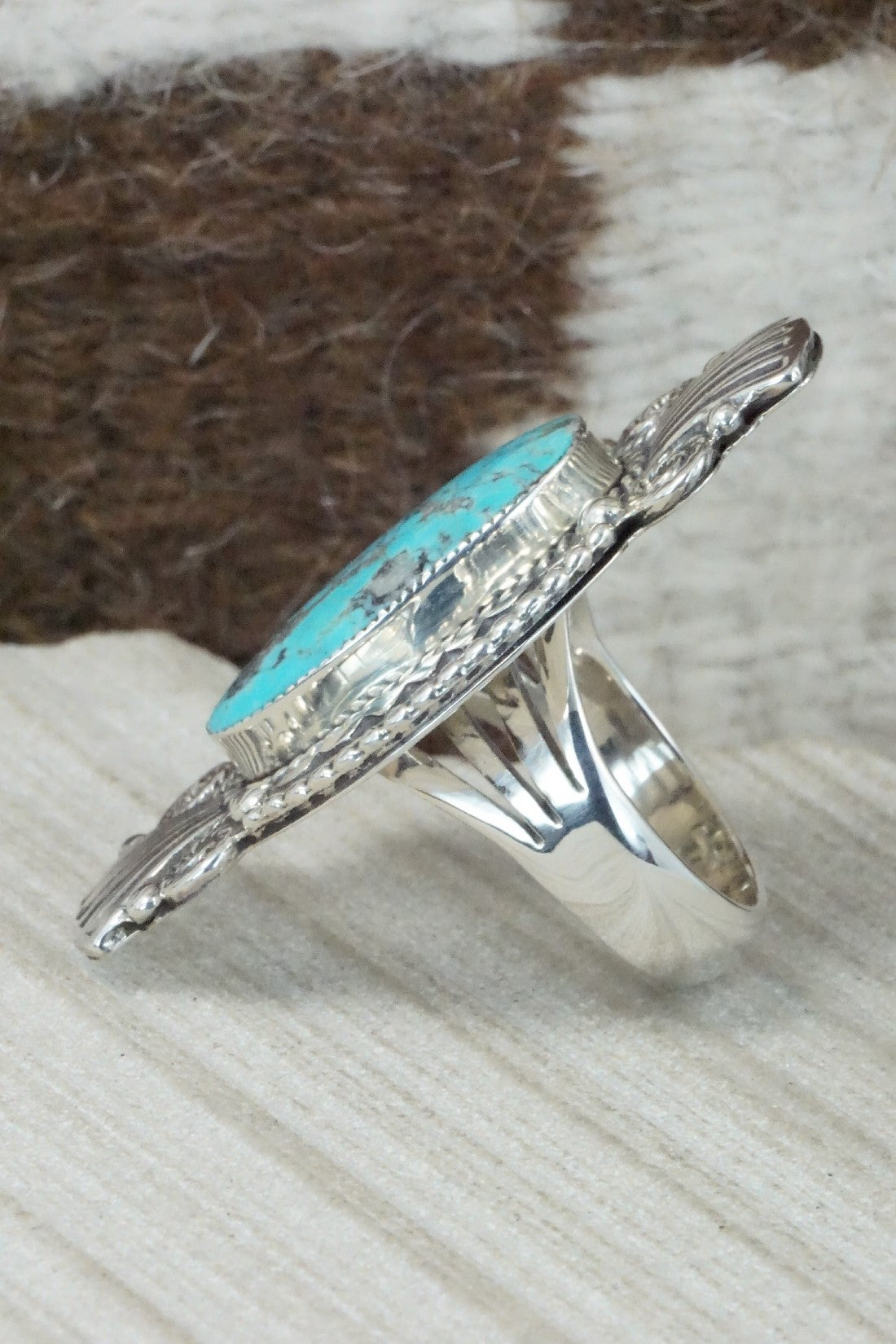 Turquoise & Sterling Silver Ring - Jimson Belin - Size 10