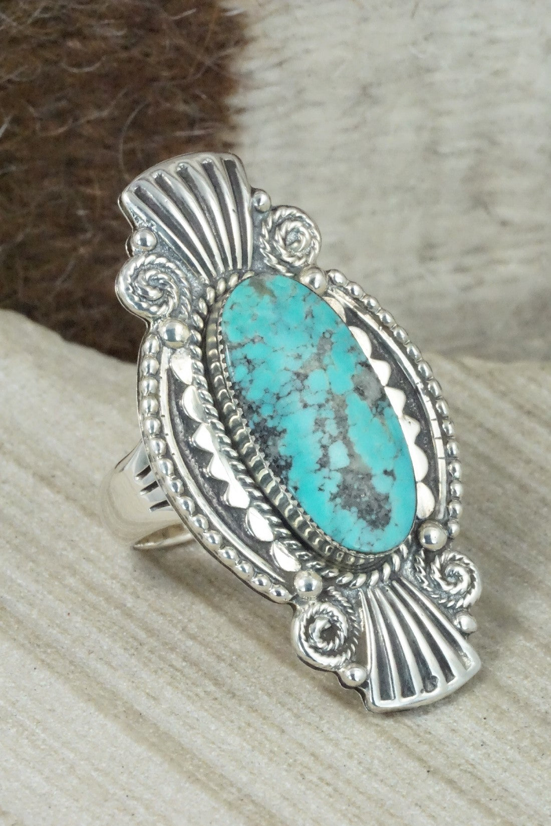 Turquoise & Sterling Silver Ring - Jimson Belin - Size 10