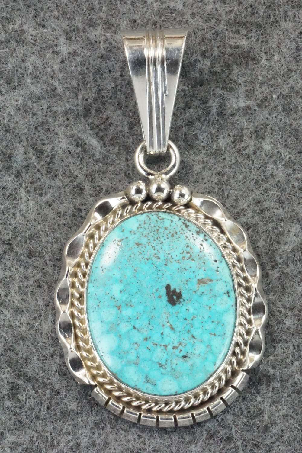 Turquoise & Sterling Silver Pendant - Samuel Yellowhair
