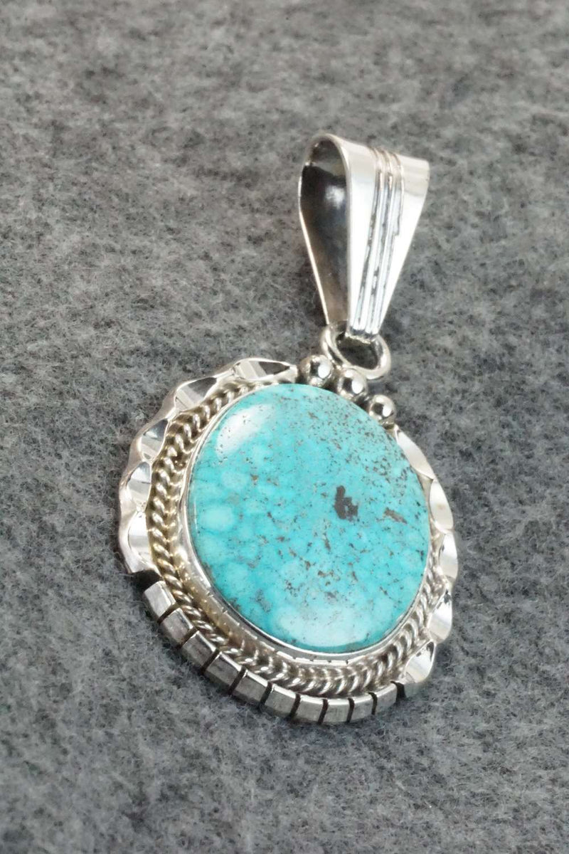Turquoise & Sterling Silver Pendant - Samuel Yellowhair