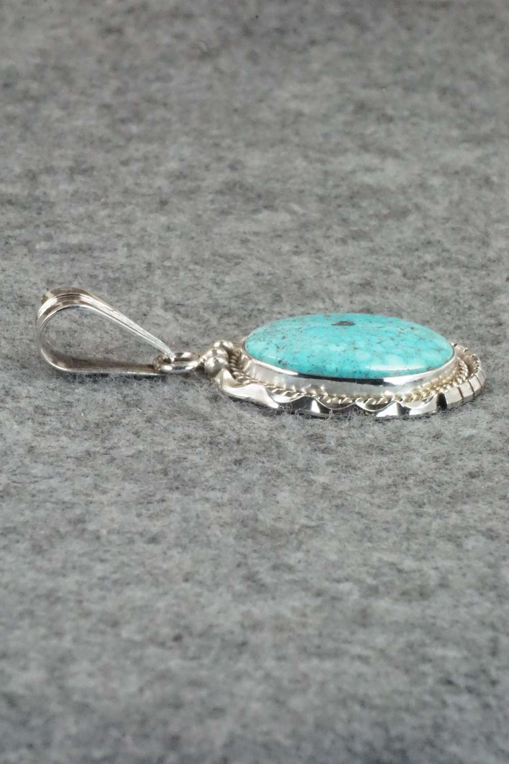 Turquoise & Sterling Silver Pendant - Samuel Yellowhair