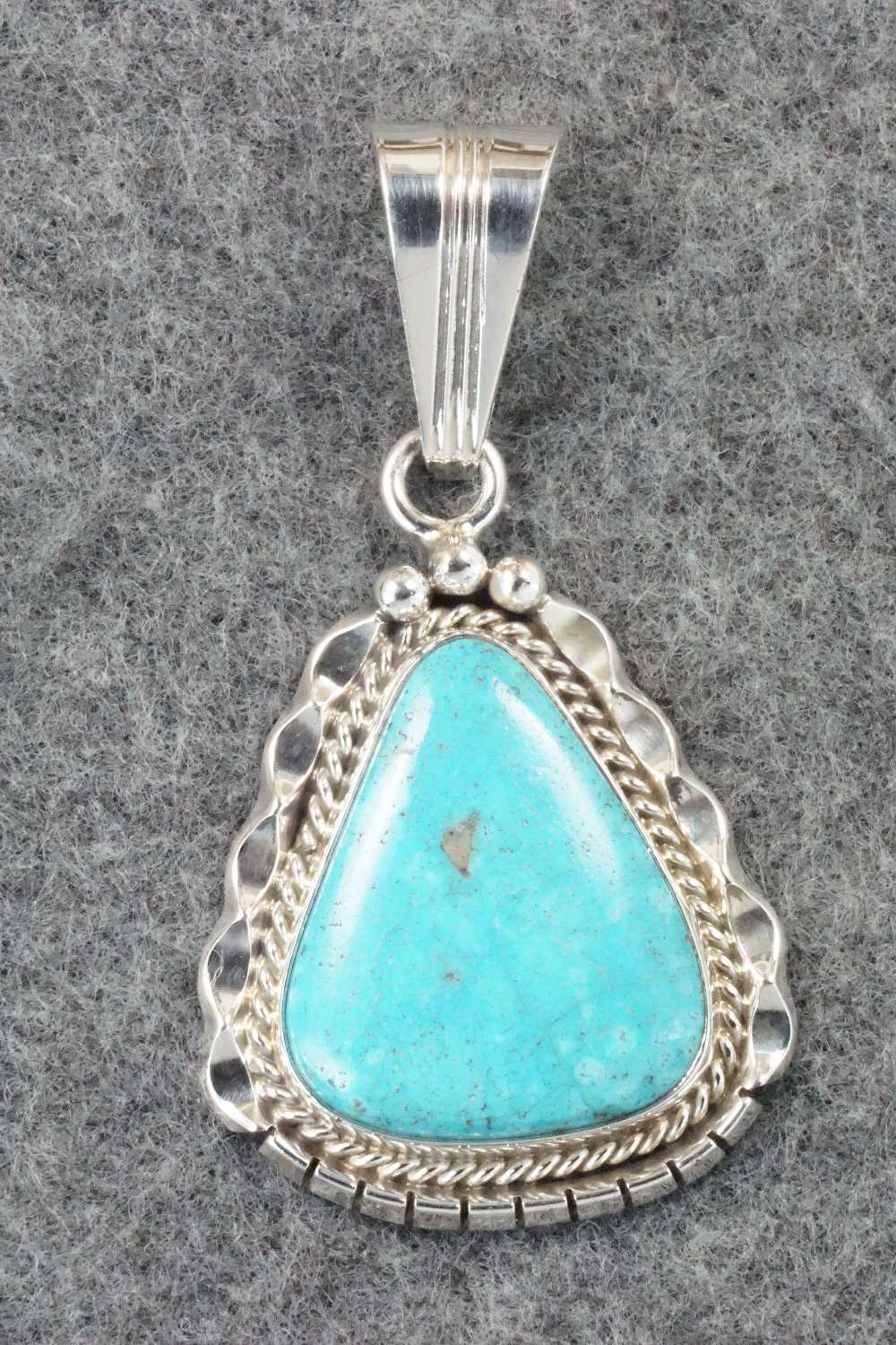 Turquoise & Sterling Silver Pendant - Samuel Yellowhair