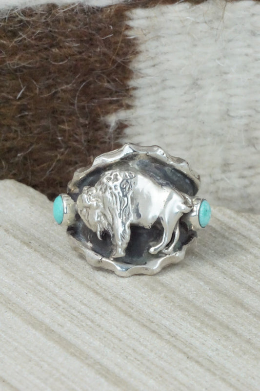 Turquoise & Sterling Silver Ring - Genevieve Francisco - Size 10.75