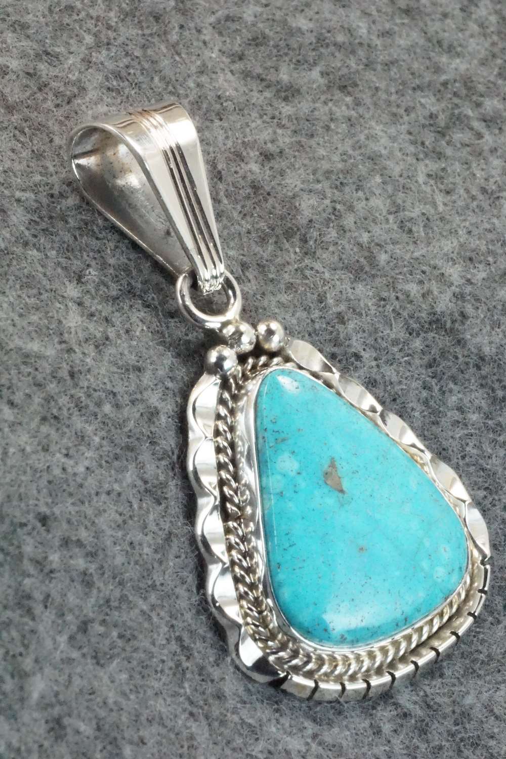 Turquoise & Sterling Silver Pendant - Samuel Yellowhair