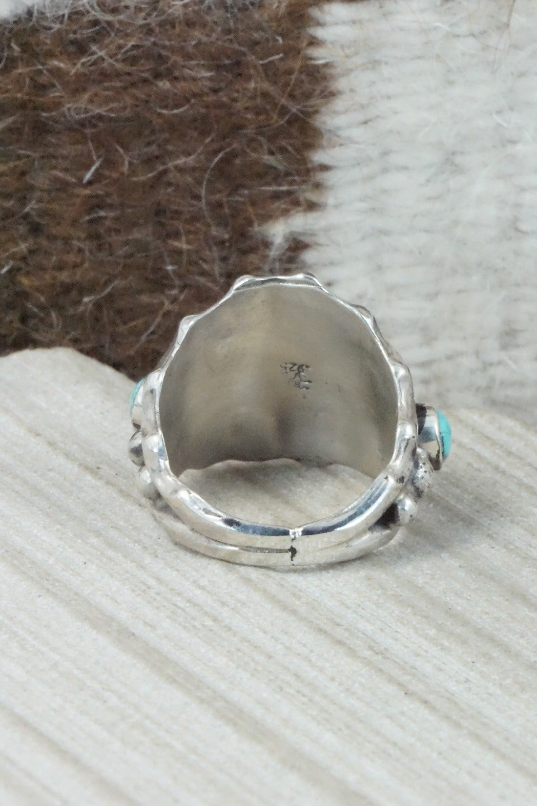 Turquoise & Sterling Silver Ring - Genevieve Francisco - Size 9.5