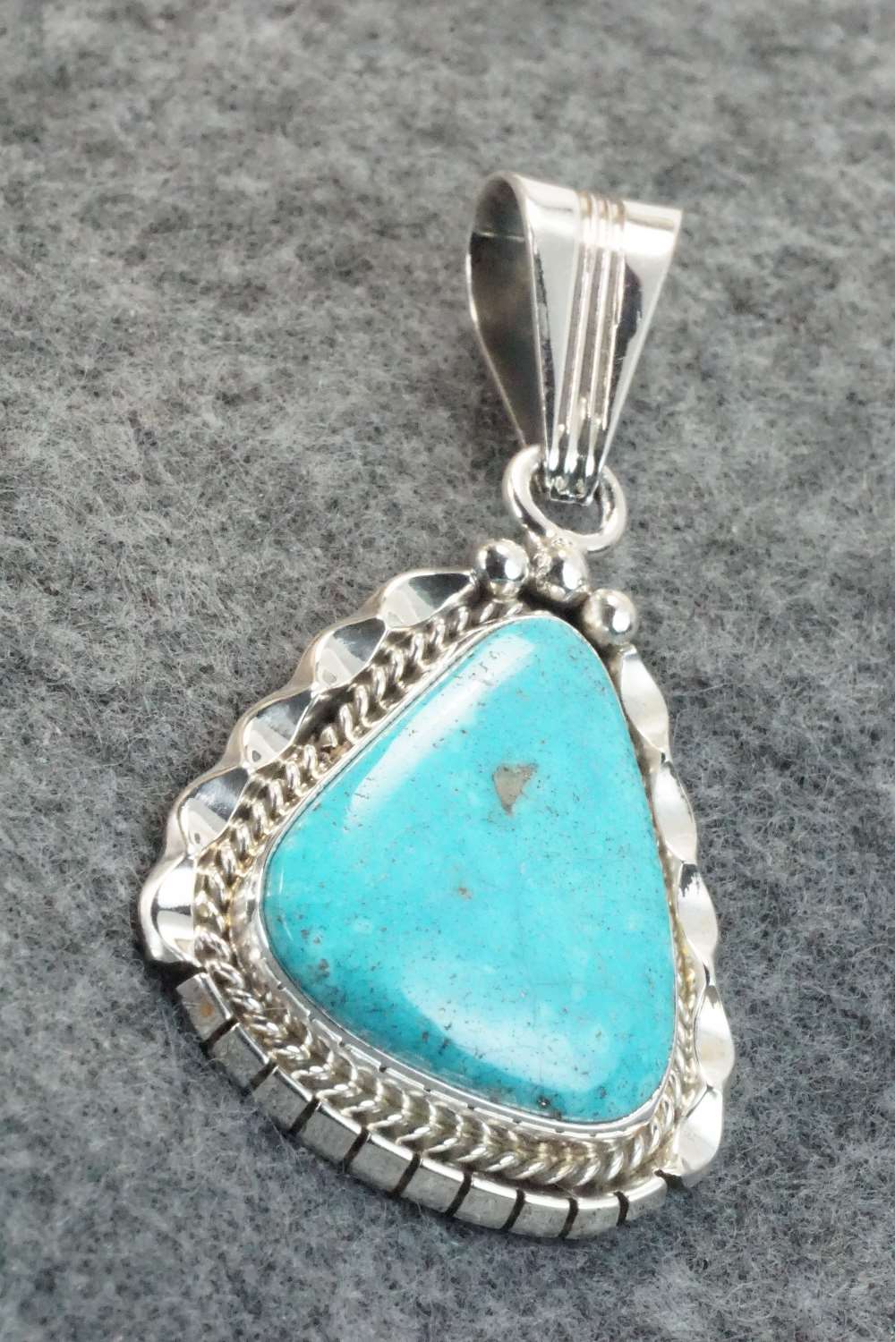 Turquoise & Sterling Silver Pendant - Samuel Yellowhair