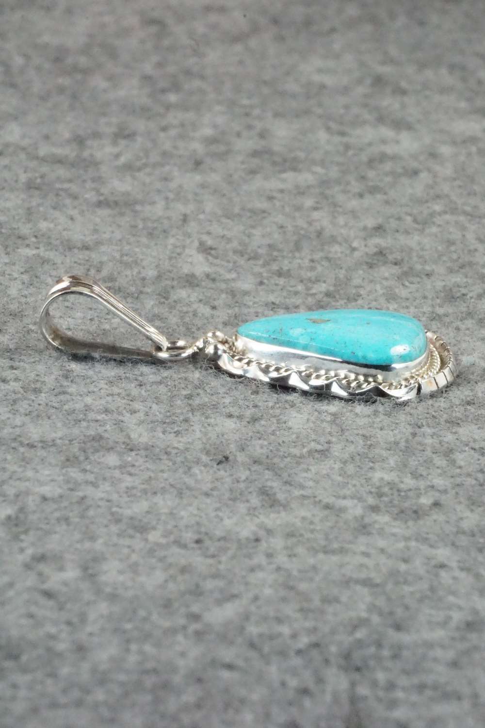 Turquoise & Sterling Silver Pendant - Samuel Yellowhair