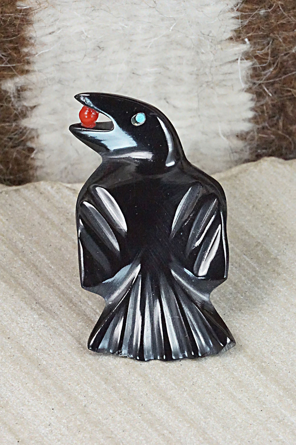 Crow Zuni Fetish Carving - Calvert Bowannie