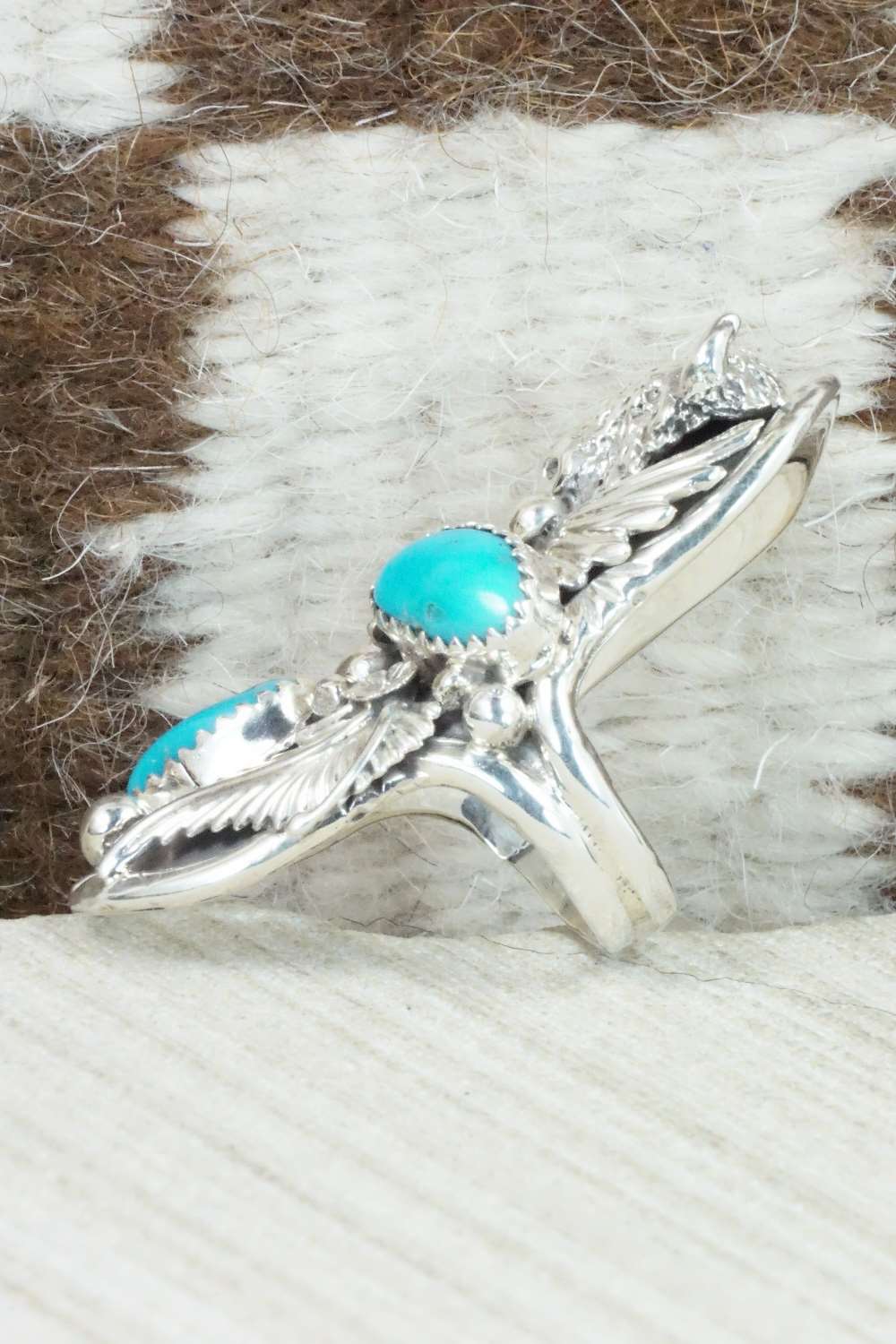 Turquoise & Sterling Silver Ring - Genevieve Francisco - Size 4.75