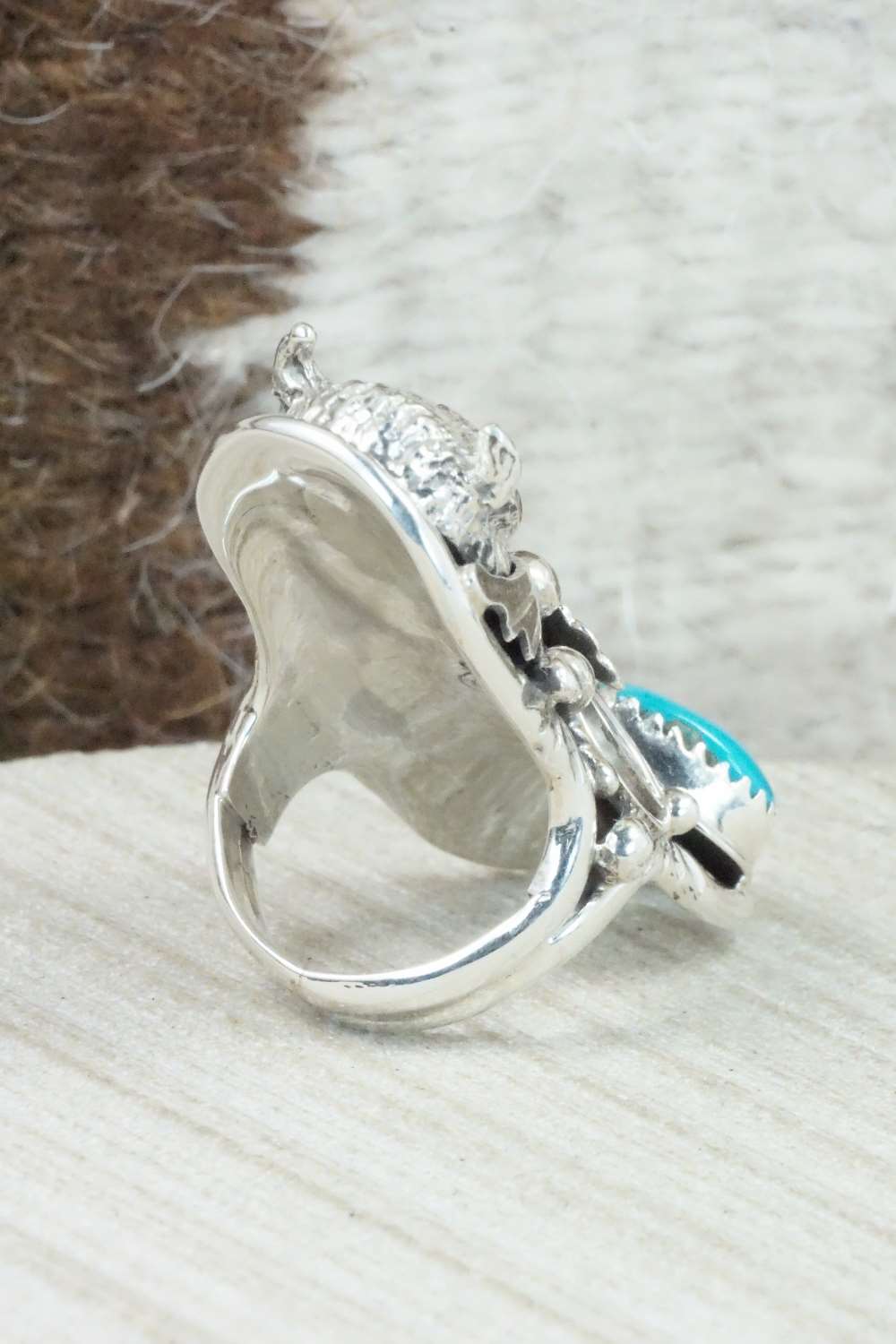 Turquoise & Sterling Silver Ring - Genevieve Francisco - Size 4.75