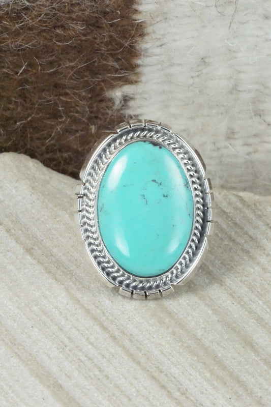 Turquoise & Sterling Silver Ring - Samuel Yellowhair - Size 6