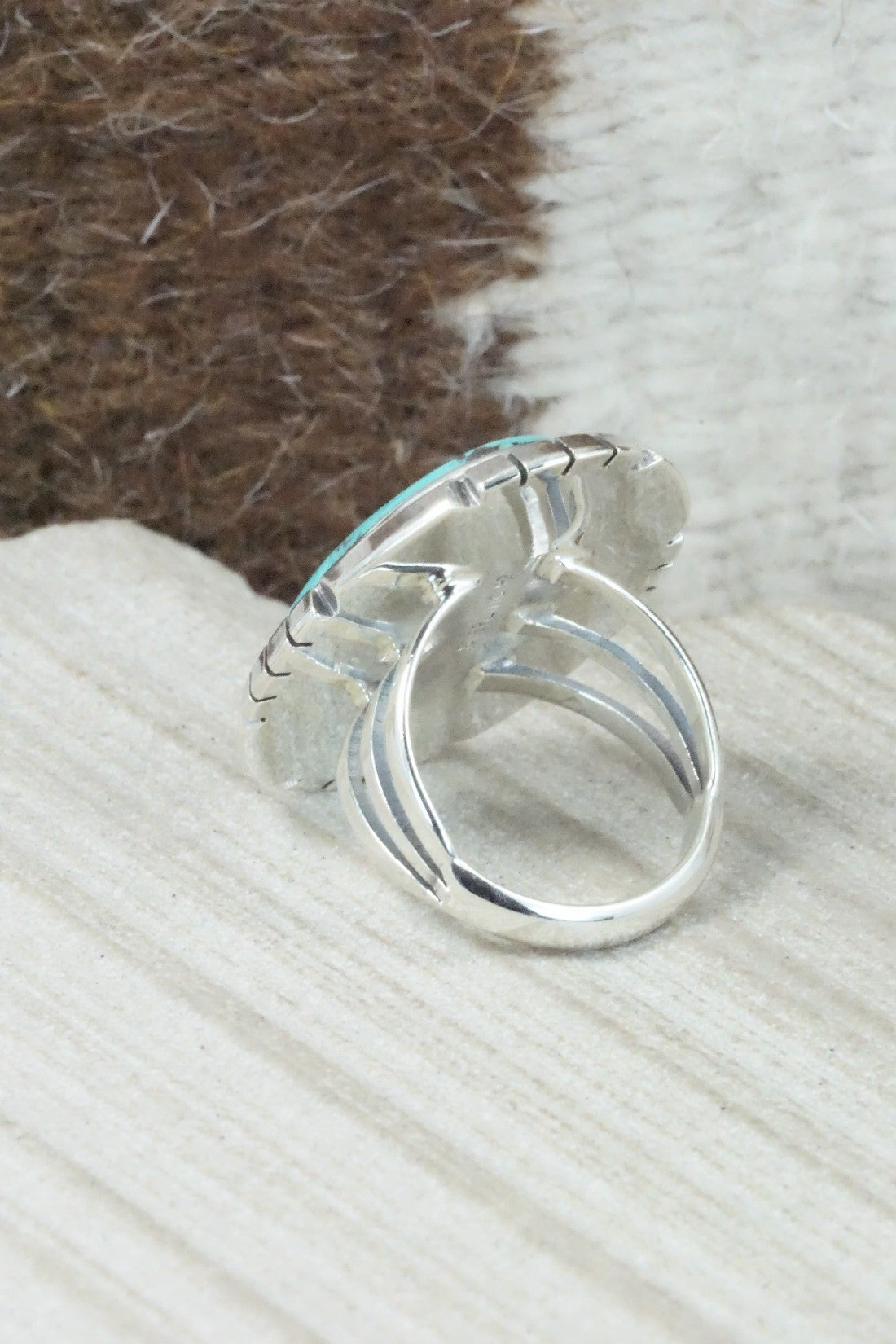 Turquoise & Sterling Silver Ring - Samuel Yellowhair - Size 6