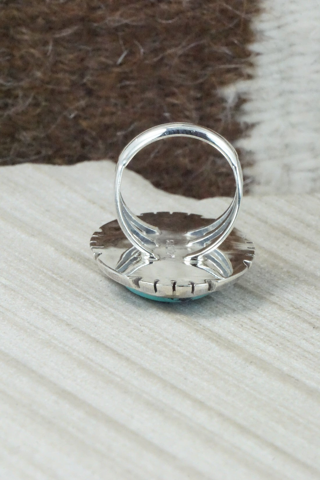 Turquoise & Sterling Silver Ring - Samuel Yellowhair - Size 6