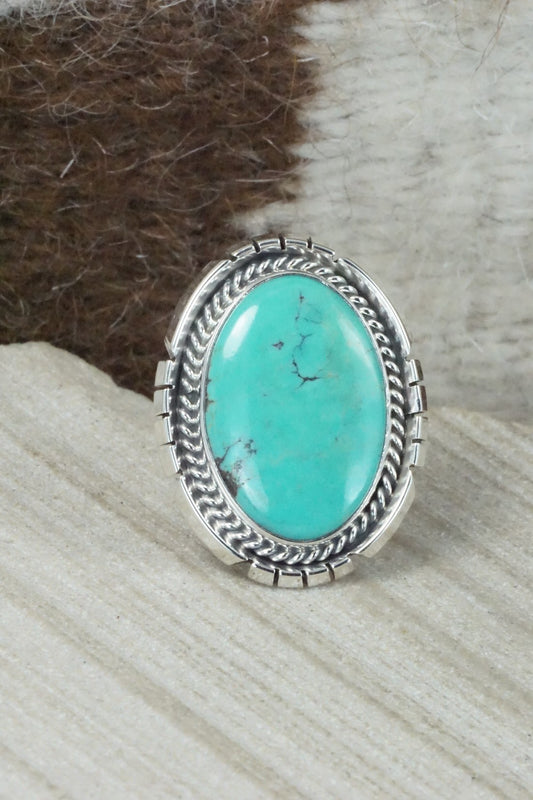 Turquoise & Sterling Silver Ring - Samuel Yellowhair - Size 7.25