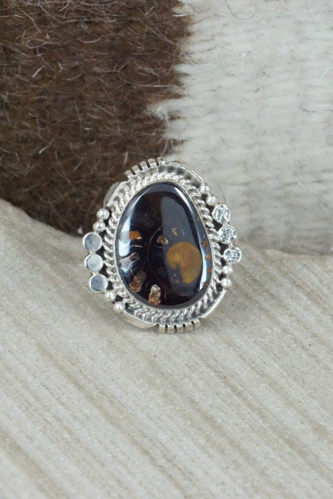 Moroccan Ammonite & Sterling Silver Ring - Sharon McCarthy - Size 8.75
