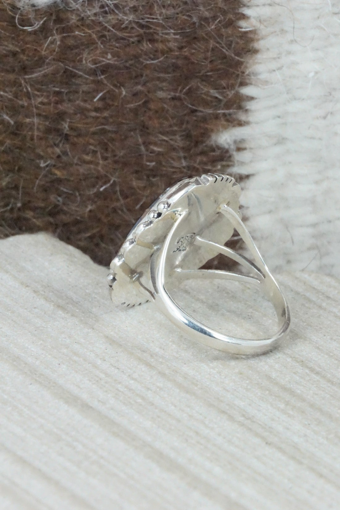 Moroccan Ammonite & Sterling Silver Ring - Sharon McCarthy - Size 8.75