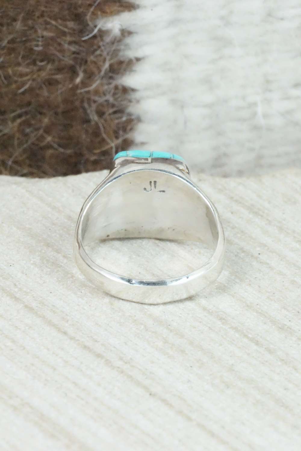 Turquoise & Sterling Silver Ring - Johnson Laweka - Size 6