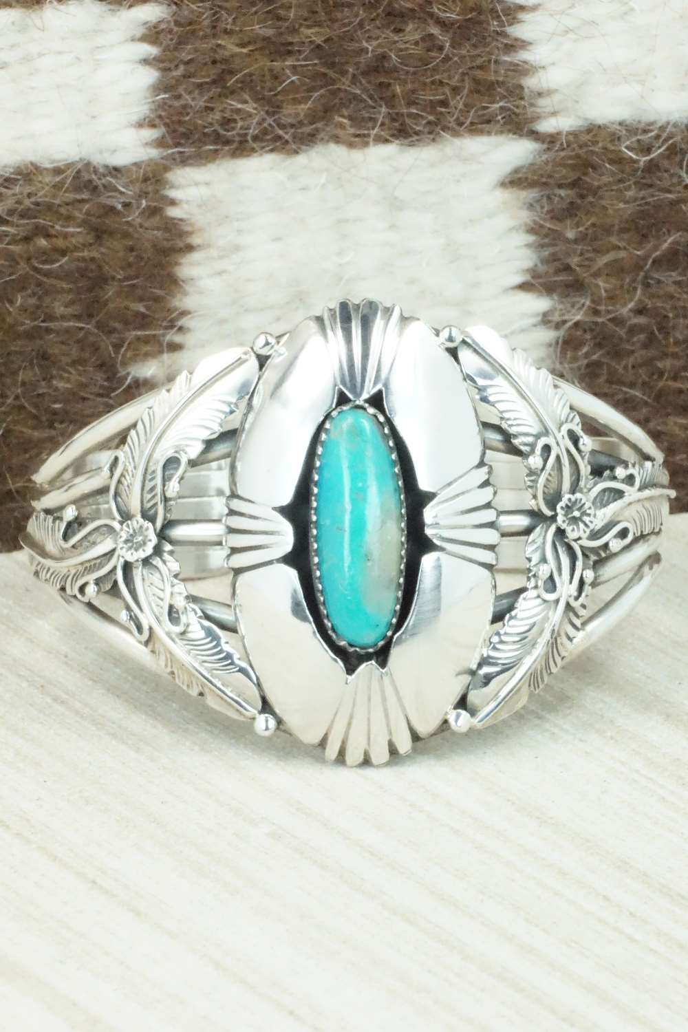 Turquoise & Sterling Silver Bracelet - Cecil Saunders