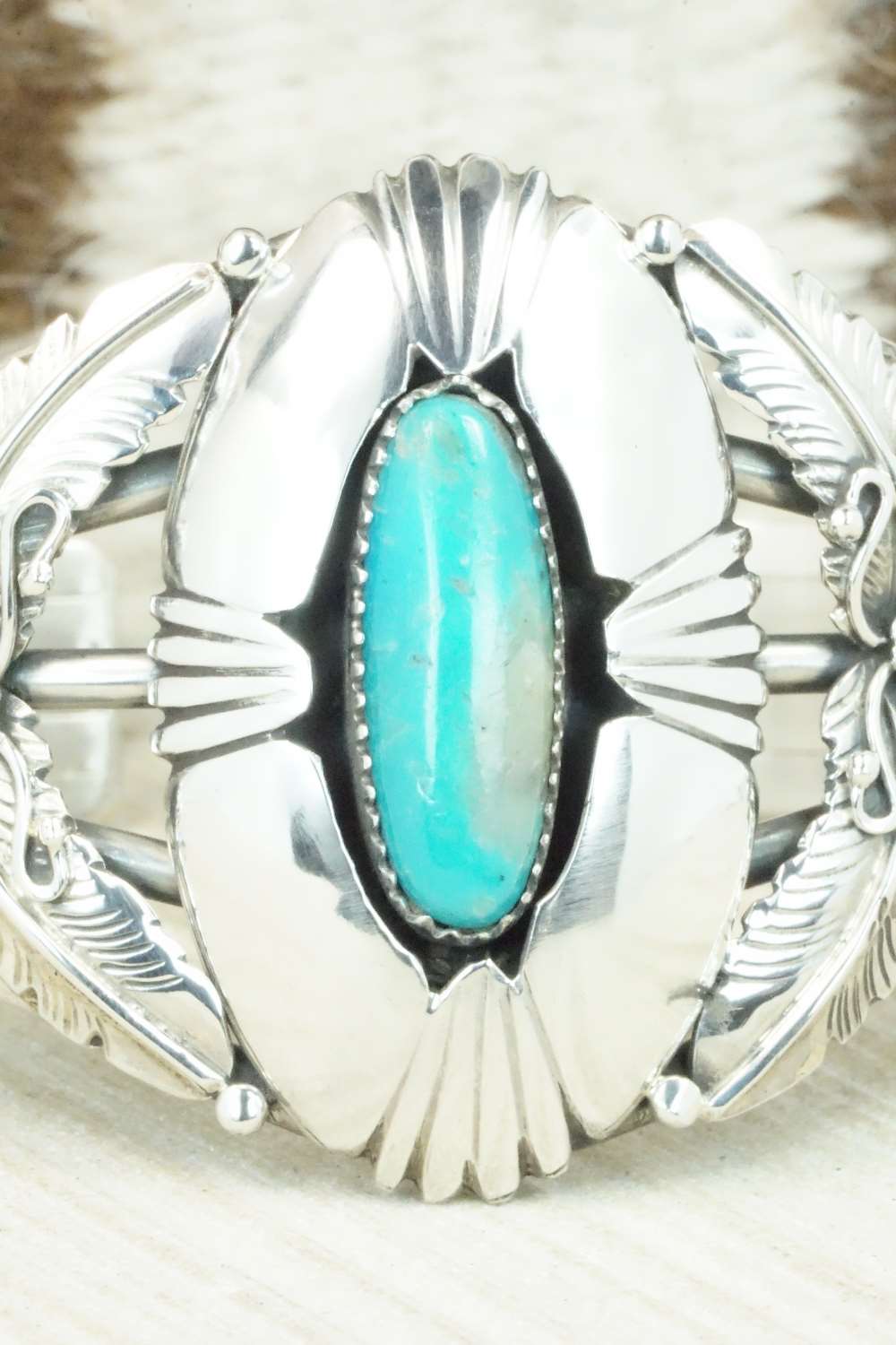 Turquoise & Sterling Silver Bracelet - Cecil Saunders