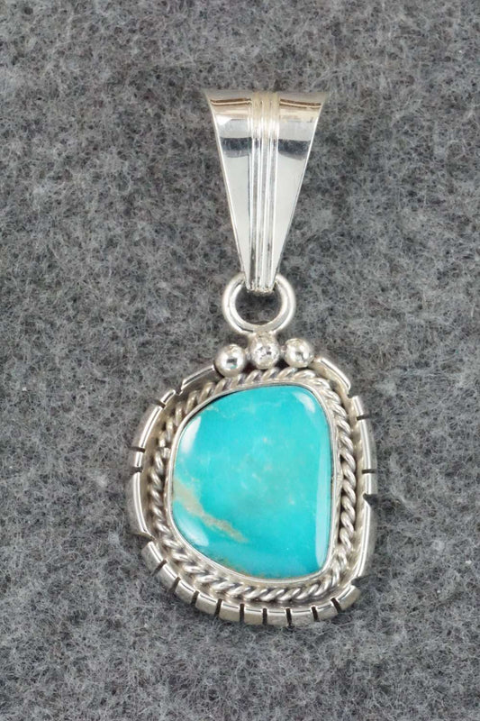 Turquoise & Sterling Silver Pendant - Samuel Yellowhair