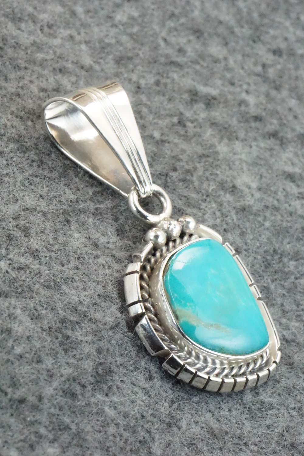Turquoise & Sterling Silver Pendant - Samuel Yellowhair