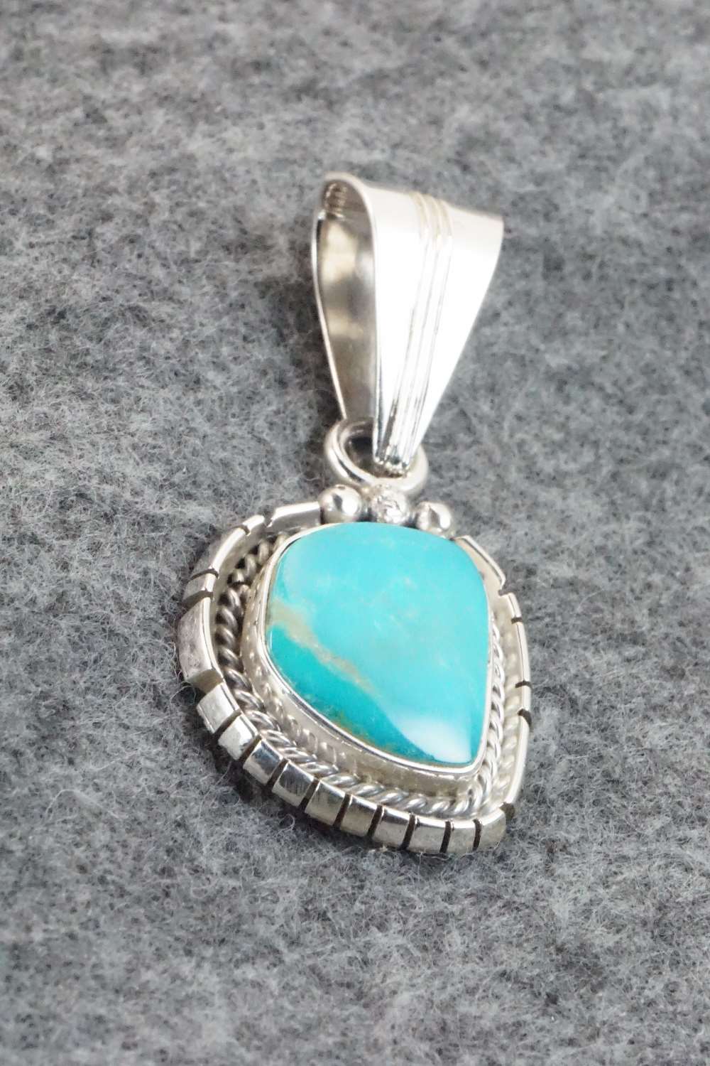 Turquoise & Sterling Silver Pendant - Samuel Yellowhair