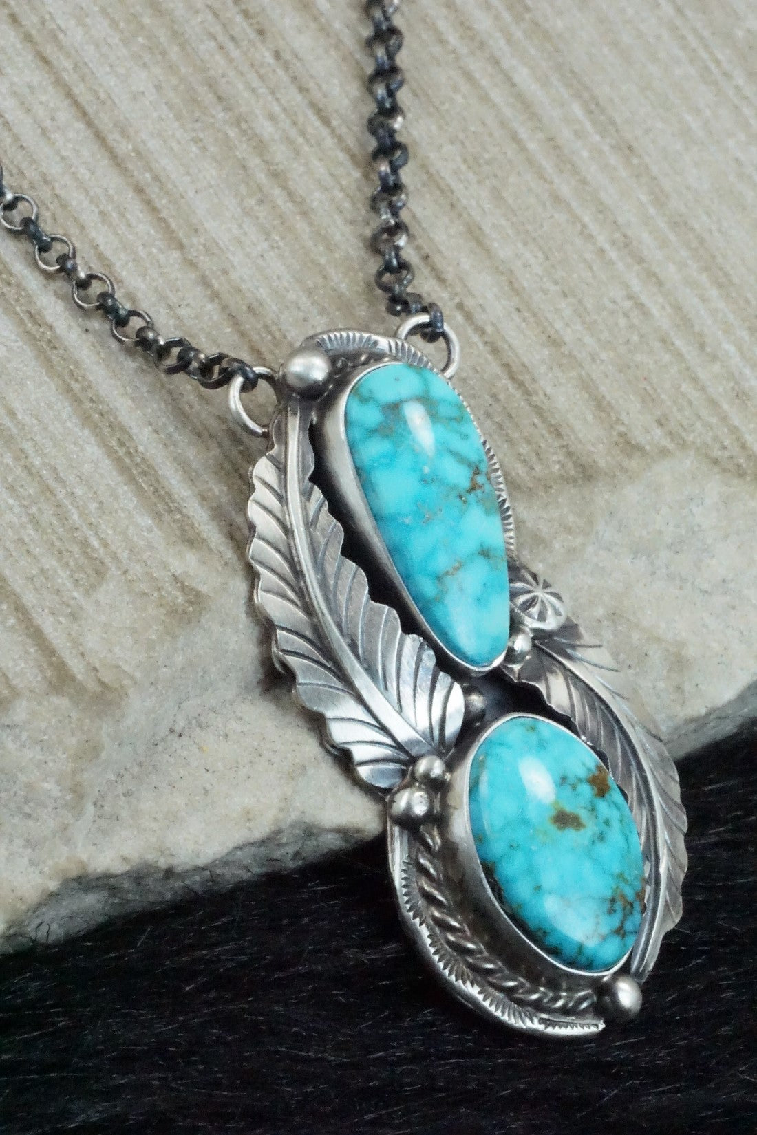 Turquoise & Sterling Silver Necklace - Betta Lee