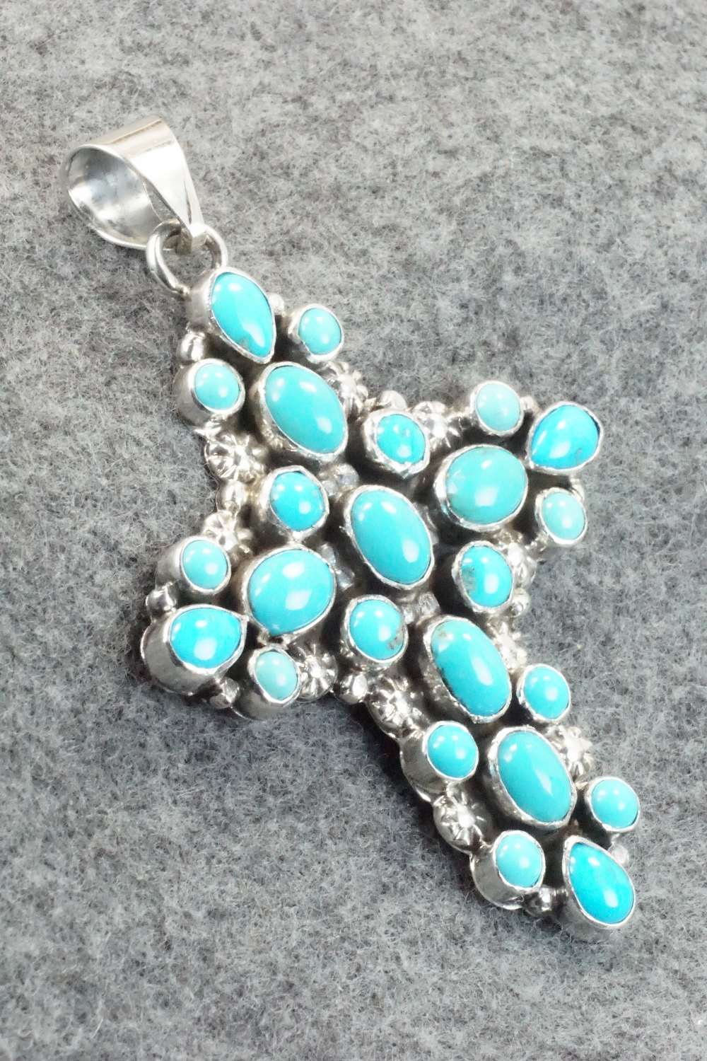 Turquoise & Sterling Silver Pendant - Roie Jaque