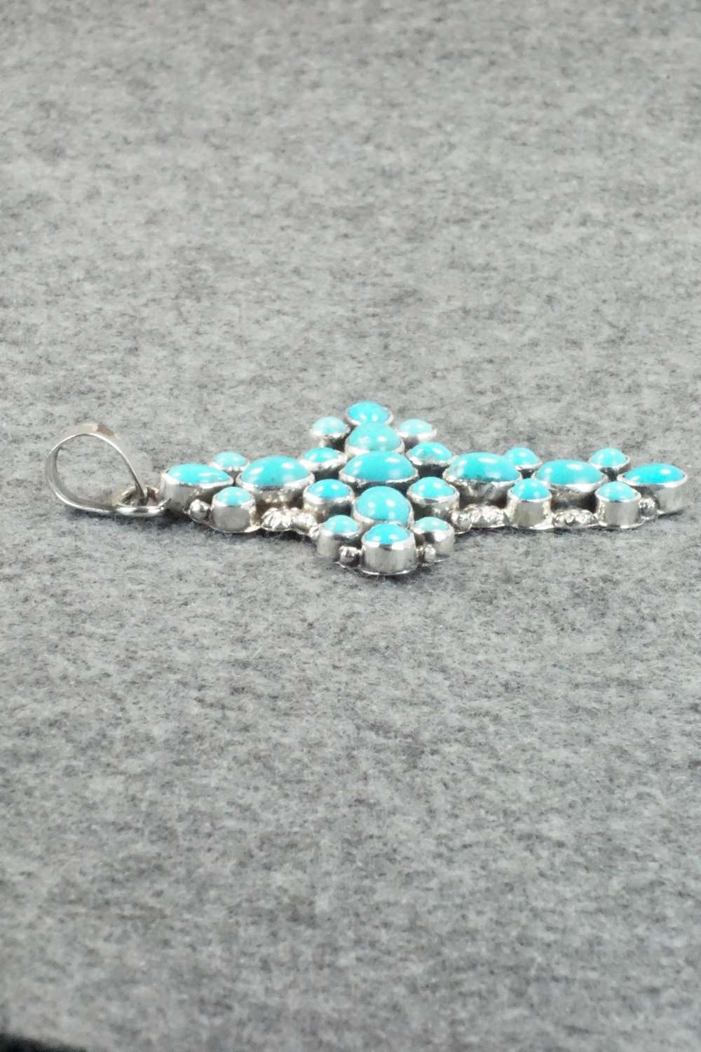 Turquoise & Sterling Silver Pendant - Roie Jaque
