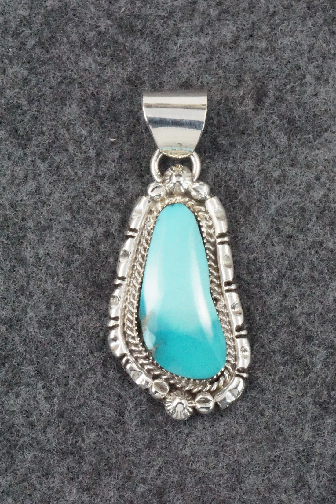 Turquoise & Sterling Silver Pendant - Samuel Yellowhair